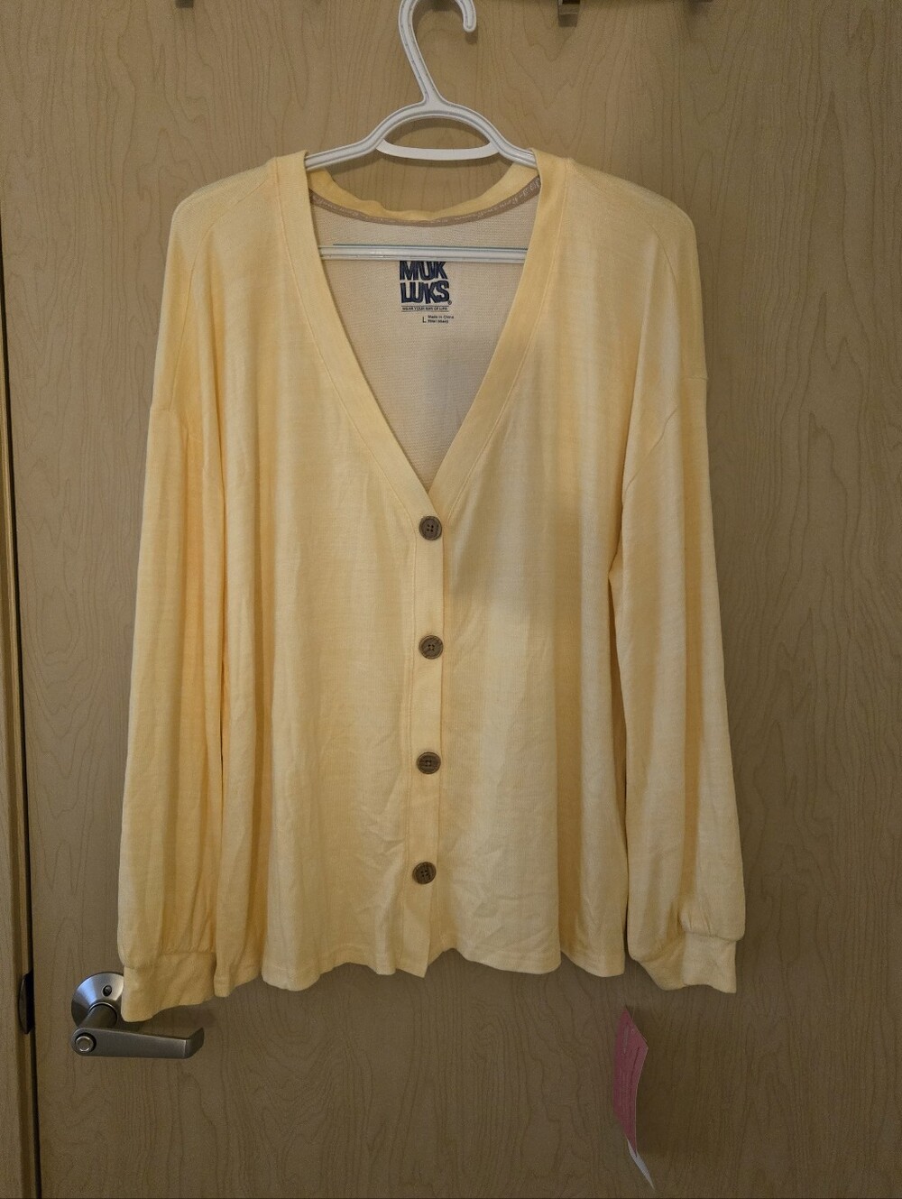 NWT Muk Luks Yellow Cardigan (L)